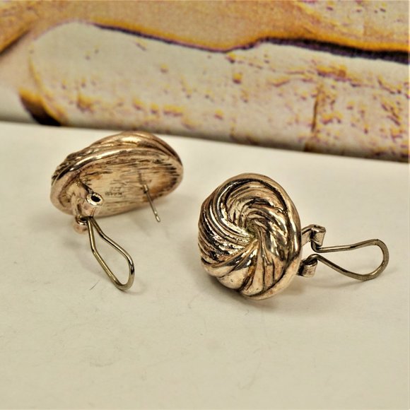 ISRAEL STERLING OMEGA EARRINGS, Gift for Her - Picture 3 of 10